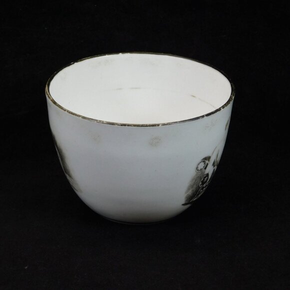 English Regency Mother Daughter Antique China Black White Coffee Cup Victorian - Picture 4 of 8